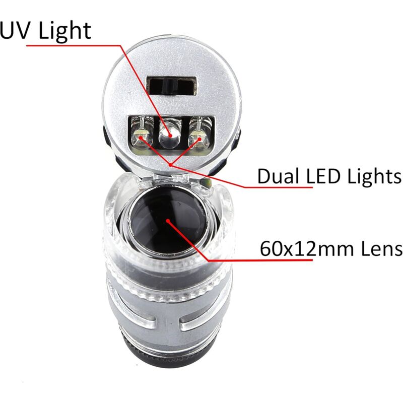 60X Mini LED Uv Illuminated Jeweler Loupe - Image 3