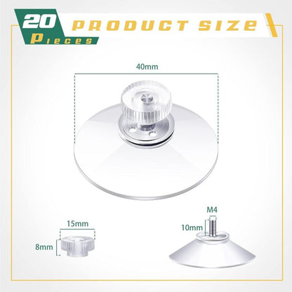 40Mm Plastic Suction Cups Clear Pvc Suction Cup Strong Adhesive Suction Holder With Screw Nut For Car Shade Cloth Glass - Image 2