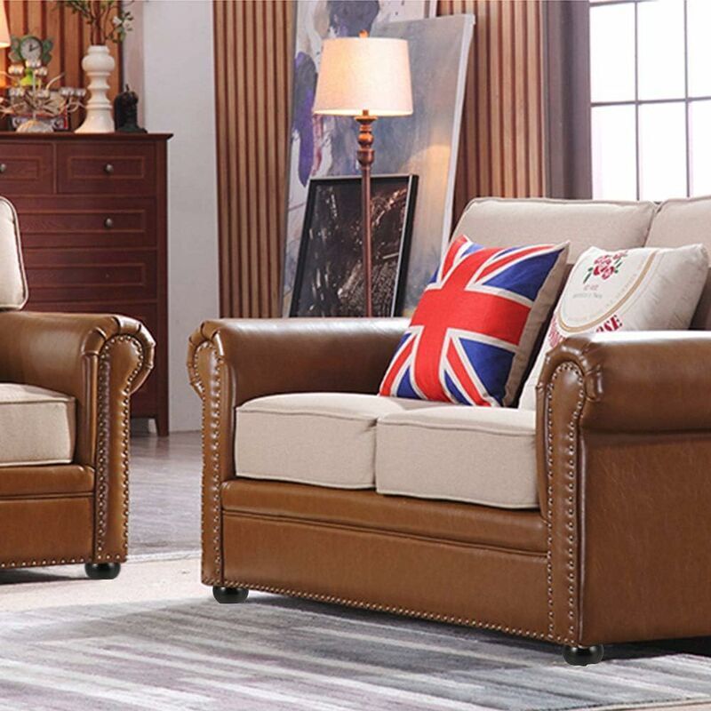 4 pcs Set ROund Wooden Furniture Legs Height 5Cm, For Sofa, Bed, Armchair, Wardrobe, With Screws And Tape (Black) - Image 3