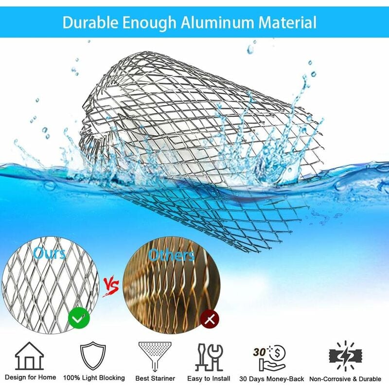 4 Flexible Aluminum Gutter Filters Diameter 8Cm Mesh Grille Stop Leaf Toad Strainer Leaf Guard Gutter Cover To Protect - Image 3