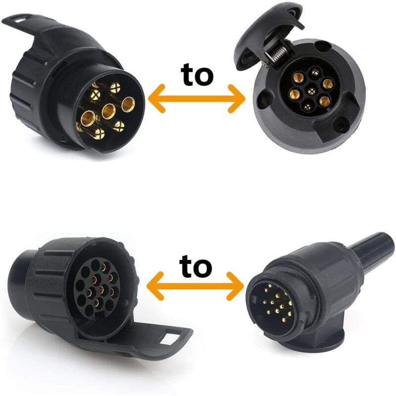 7/13 7 To 13 Pin Trailer Plug Adapter 7 Pole To 13 Pin Towbar Connector For Car Trailer, Tractor, Caravan, Bike Carrier - Image 4