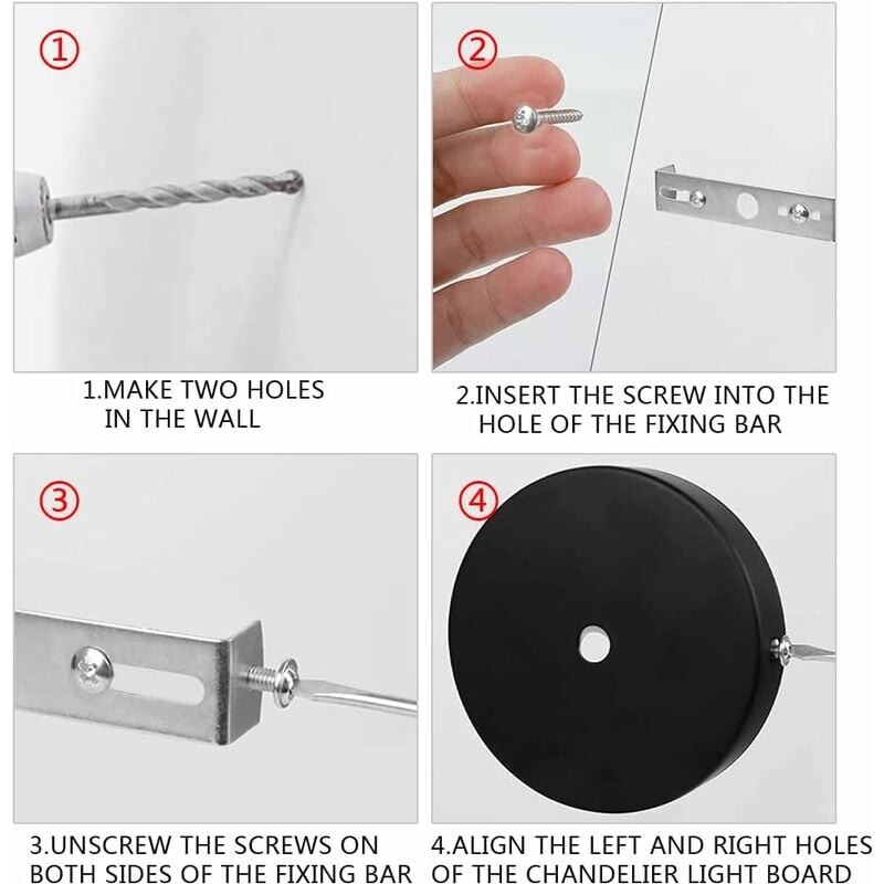 4 pcs 90Mm Ceiling Light Pendant Plate For Mounting Plate Cover Base Mount For Pendant Chandelier Ceiling Light Ceiling - Image 3