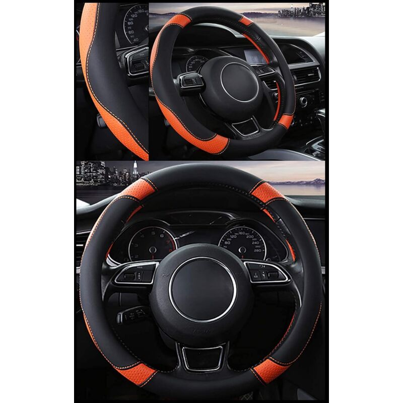 Car Steering Wheel Cover Microfiber Leather Steering Wheel Covers Universal 37-38Cm / 15" Non-Slip Breathable Durable - Image 4