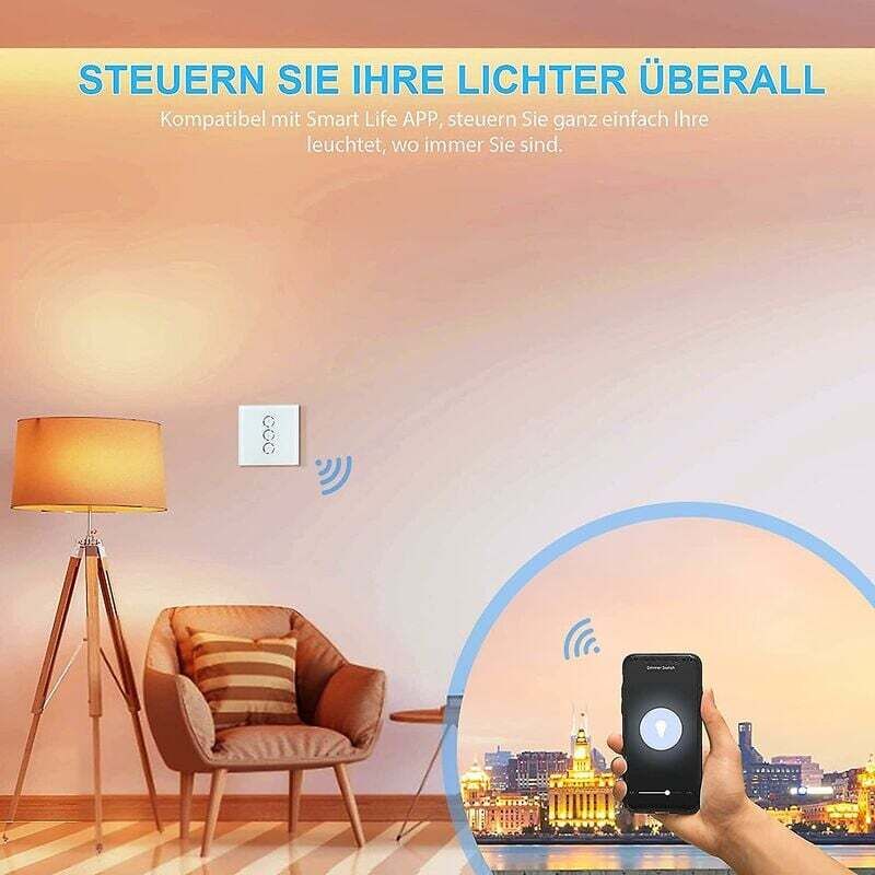 LED Dimmer Switch, Wifi Light LED Dimmer Switch Percentage Function With Timing Function, Wlan Voice App Control - Image 4