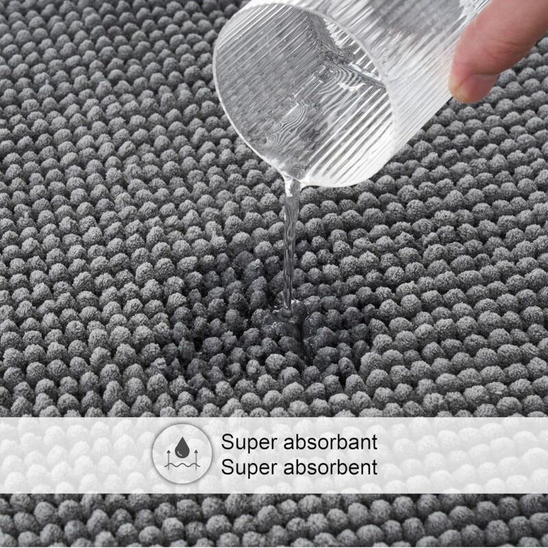 Non-Slip Chenille Bath Mat Super Absorbent And Machine Washableable For Bathroom, Shower, Bathtub Or As A Toilet Mat - Image 2