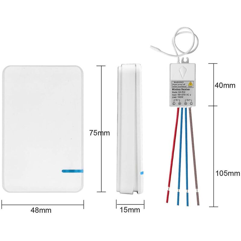Ersandy Mini Wireless Switch With Receiver And LED Display - For Outdoor 400M And Indoor 40M - Quick On/Off - No Cable - Image 2