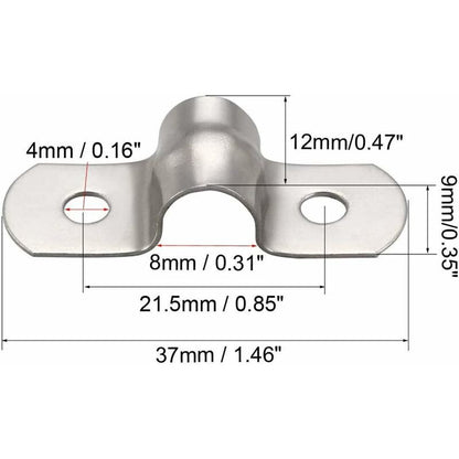50 pcs 8Mm U-Tube 304 Stainless Steel Pipe Clamps Rigid Pipe Clamps U-Clamps For Pipe Fixing - Image 4