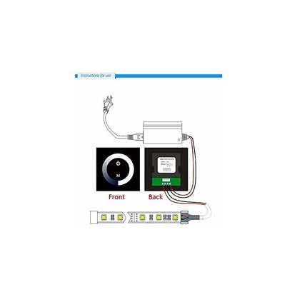 Dimmable Light, Dimmable LED Touch Panel, Monochrome Dimming Wall Switch Controller, Dc 12V-24V Quiet Touch Panel LED - Image 4