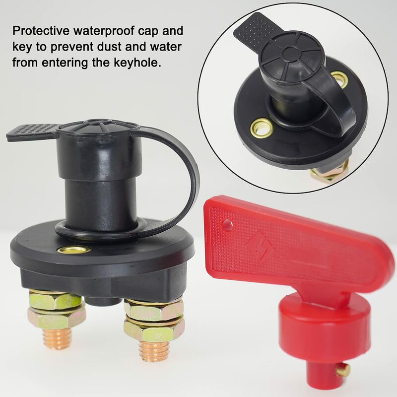 Battery Isolator Switch With 1 Key, 12V/24V Automotive Car Battery Cut Off Switch Emergency Power Cut Off Switch With - Image 3