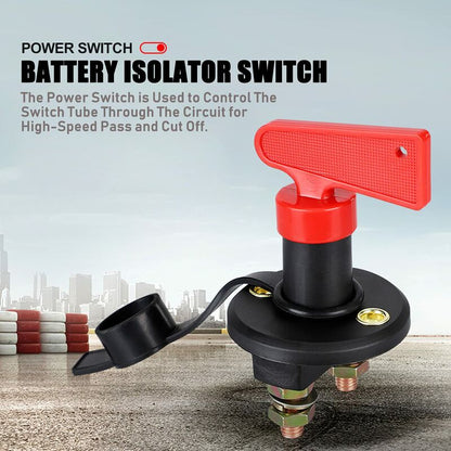 Battery Isolator Switch With 1 Key, 12V/24V Automotive Car Battery Cut Off Switch Emergency Power Cut Off Switch With - Image 4