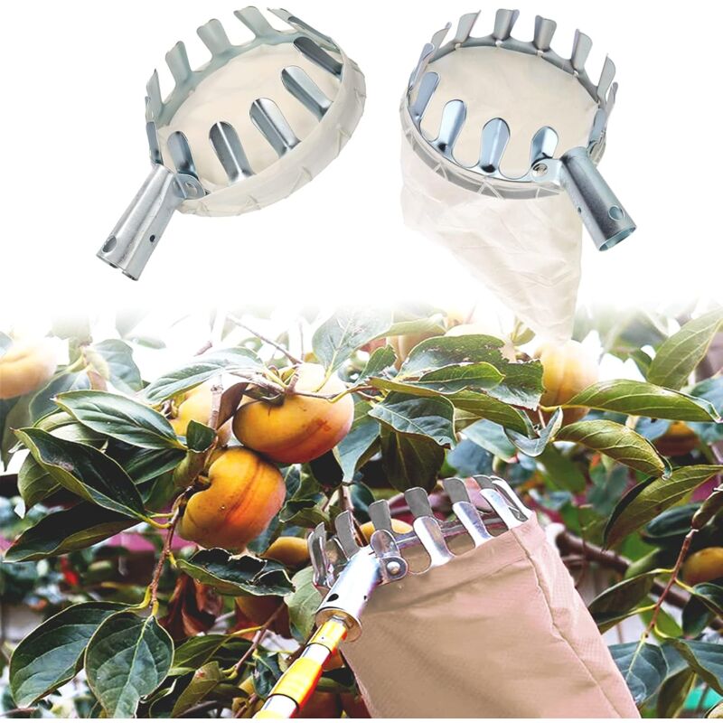 Fruit Picker, 1 Fruit Collector, Metal Fruit Picker, Fruit Picker With Bag, Cherry Picker, Diameter 16 Cm, For Picking - Image 4