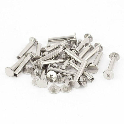 Binding Chicago Screws, 30 Sets Metal Chicago Button Binding Screws Assortment Kit Nickel Plated Binding Screws Binder - Image 3