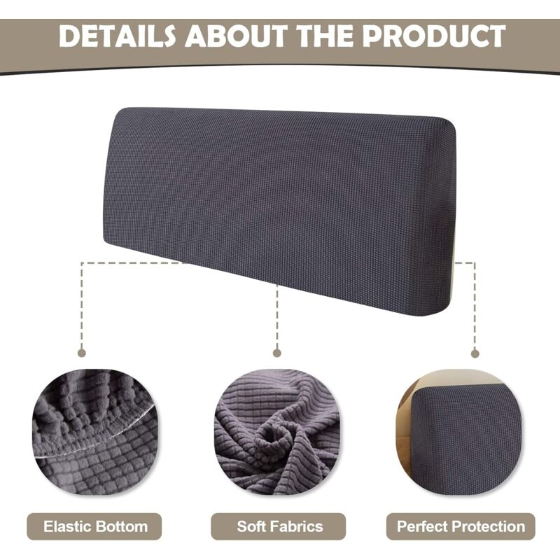 Stretch Headboard Covers Washable Padded Headboard Cover Dustproof Jacquard Protective Cover For Single Double King - Image 3