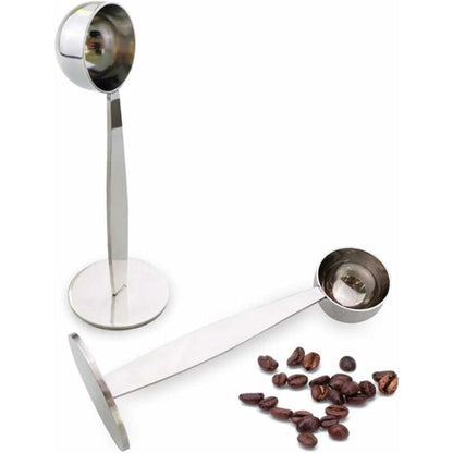 2-In-1 Coffee Scoop Holder Espresso Coffee Measuring Spoon Stamp Stainless Steel Coffee Scoop Measuring And Tamping - Image 3