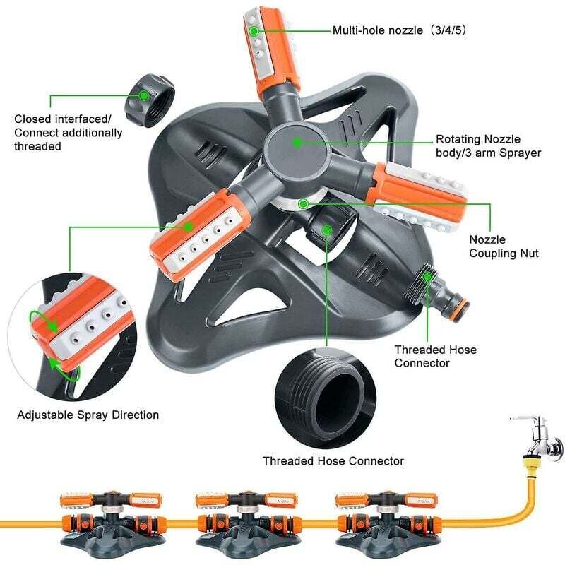Garden Sprinkler, Automatic Garden Watering Irrigation System, Large Area Covering 360° ROtating Sprinkler For Lawn, - Image 3