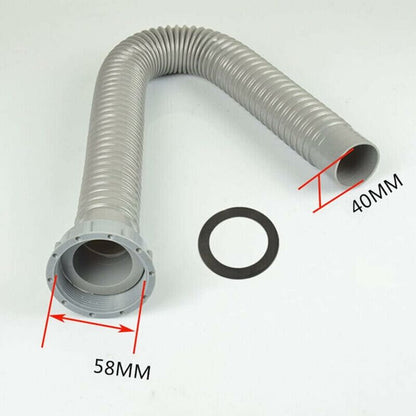 Bathtub Sink Drain Hose Flexible And Expandable, 58Mm Bold Single Interface Kitchen Sink Drain Hose 60Cm Long - Image 3