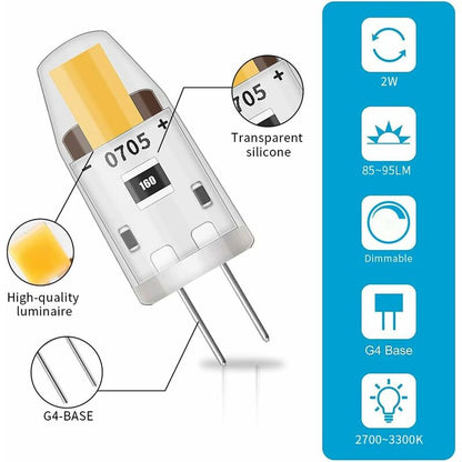 LED G4 Dimmable Light Bulbs,3W Equivalent 30W Halogen Lamp,95Lm Warm White Energy Saving Bulb,No Flicker,Dc 12V,G4 - Image 2