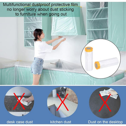 2 Pack Pe Material Furniture Dustproof Film High Adhesive Paint Protection Cover Sofa Furniture Dustproof Cover (3M - Image 2