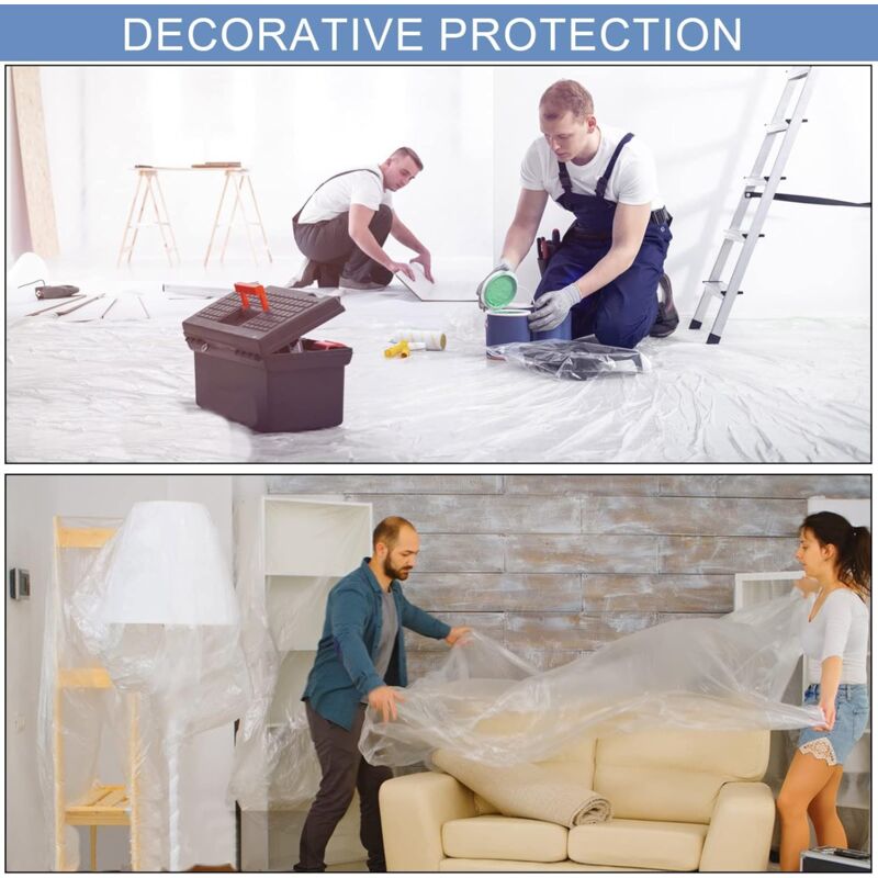 2 Pack Pe Material Furniture Dustproof Film High Adhesive Paint Protection Cover Sofa Furniture Dustproof Cover (3M - Image 3
