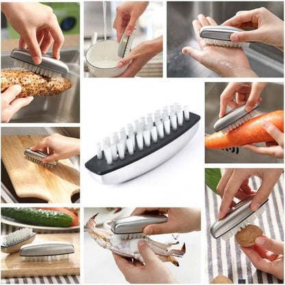 2X Stainless Steel Hand Nail Brush, Nail Brushes Hard Bristles Nail Cleaning Brush For Cleaning Hands, Nails, Feet - Image 4
