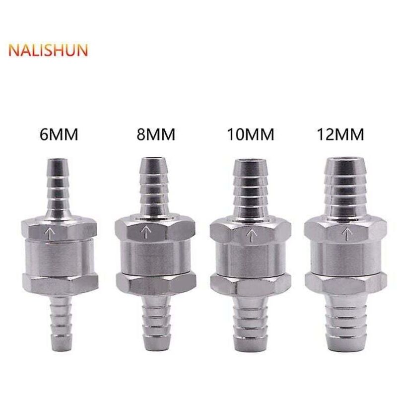 4 pcs Set Non-Return Valves 6/8/10/12Mm, Aluminum Alloy Fuel Valve With Arrow For Petrol Diesel Car Boat Motorcycle - Image 2
