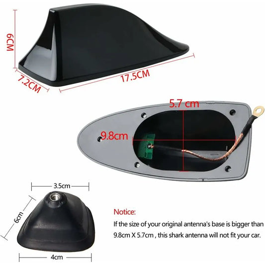 Universal Shark Fin Car Antenna - Fm/Am Radio Aerial With Waterproof Adhesive Base For Car Suv Truck Van (Black) - Image 4
