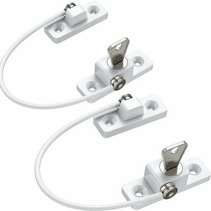 Child Window Safety, 2 pcs Zinc Alloy Child Window Protection Pvc Child Safety Window Lock With Screws And Keys,