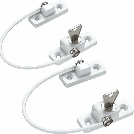 Child Window Safety, 2 pcs Zinc Alloy Child Window Protection Pvc Child Safety Window Lock With Screws And Keys,
