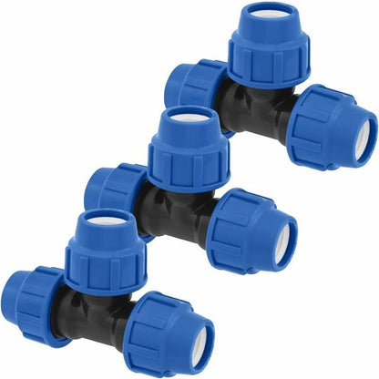 Water Pipe Tee Fittings, 25Mm X 25Mm X 25Mm, Pn16 Compression Pipe Fittings, Connectors Compatible With Pe80 And Pe100 - Image 2