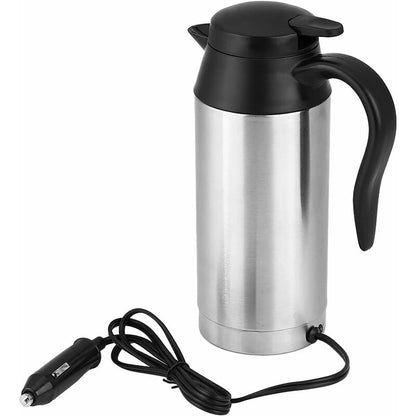 750Ml Portable Stainless Steel Electric Travel Kettle, 12V Car Cigarette Lighter, Electric Travel Mug Heating Kettle - Image 2