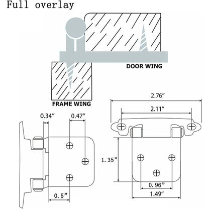 8 Pieces Stainless Steel Hinge, Cupboard Door Hinge With Screws, Stainless Steel Furniture Hinge, For Door Hinges, - Image 4