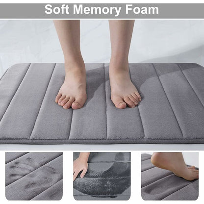 Non-Slip Memory Foam Toilet Mat With Cutout 50 X 60 Cm, Absorbent, Washable For Toilet, DArk Grey - Image 2