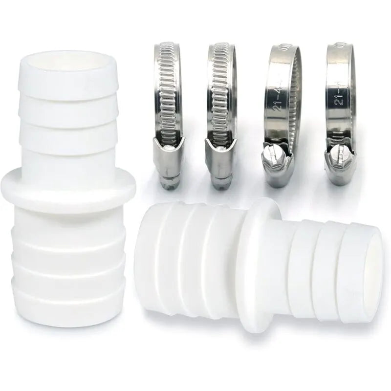 2 Pack Hose Connectors With Clamps - Pool Hose Adapter - Double Hose End (2 X 32 To 38Mm)