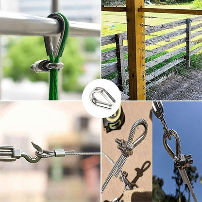 50 pcs M2 304 Stainless Steel Wire ROpe Thimbles Heart Thimble For Steel Cable For 2Mm Wire ROpe - Image 2