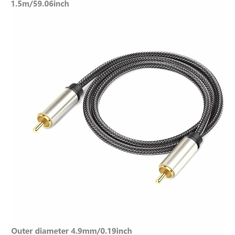 Digital Coaxial Audio Cable, Hifi 5.1 Spdif Rca To Rca Male To Male, For Digital Audio And Composite Video Cables - Image 2