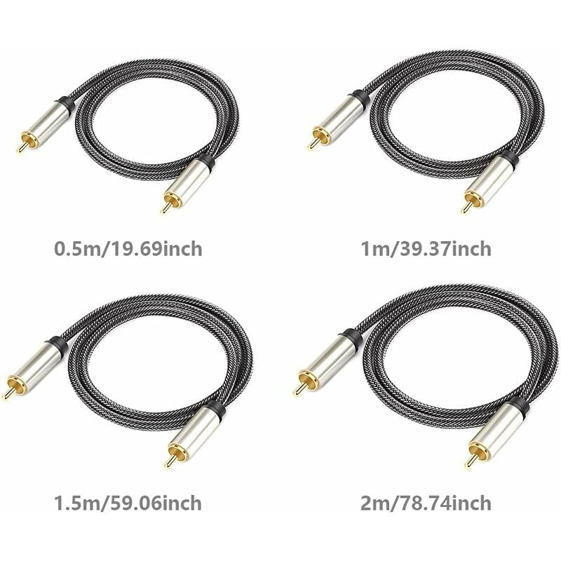 Digital Coaxial Audio Cable, Hifi 5.1 Spdif Rca To Rca Male To Male, For Digital Audio And Composite Video Cables - Image 3