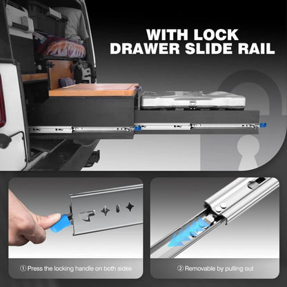Heavy Duty Drawer Slide With Lock Fixing Drawer Slide 120Kg Load Capacity Ball Bearing 1 Pair (30Cm) - Image 2