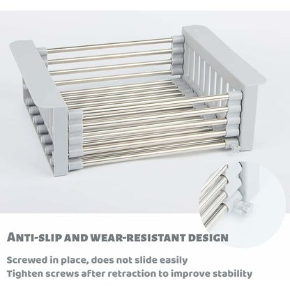 Extendable Sink Drainer, Adjustable Dish Drainer, Stainless Steel Adjustable Dish Drainer, Telescopic Drain Basket Dish - Image 4