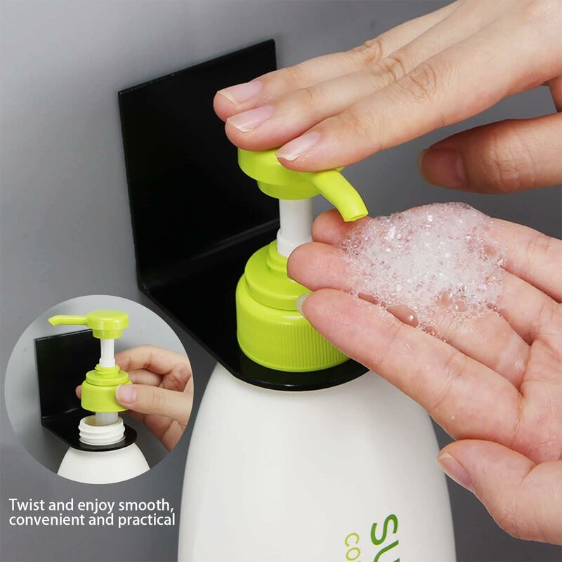 6 pcs Wall Mounted Hand Pump Holder, 27/3.3Mm Dispenser Holder Soap Dispenser Hook Wall Mount Stainless Steel Shampoo - Image 3
