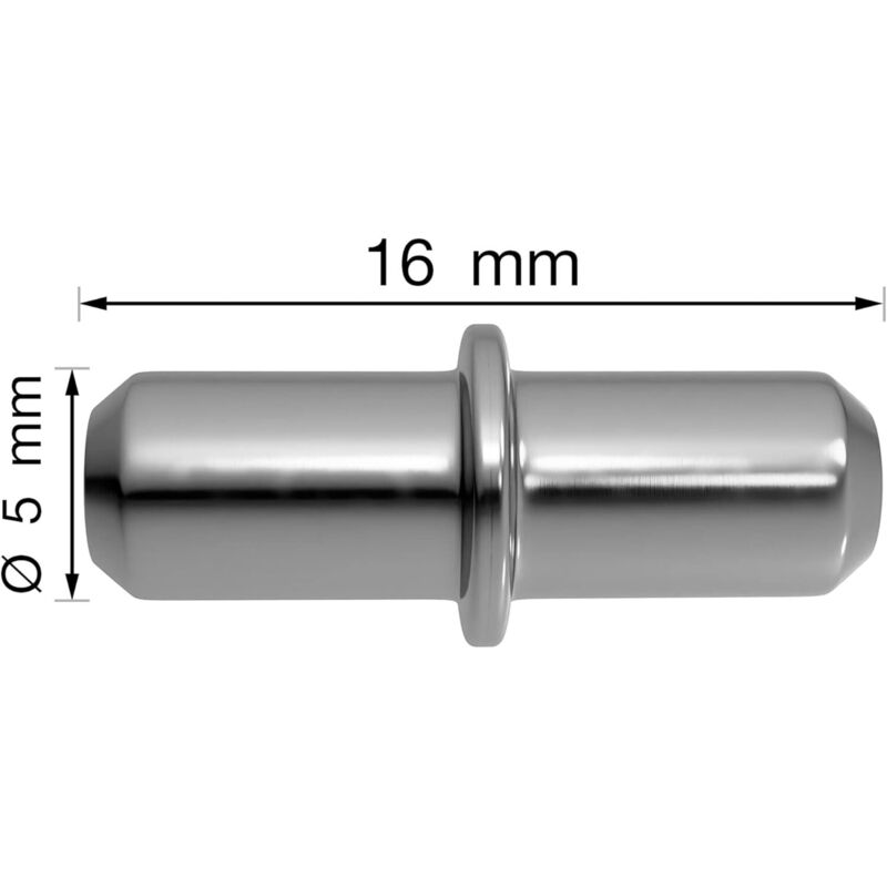 Shelf Peg 5 Mm 100 Units With Ring For Drilling - Shelf Pegs - Shelf Pegs - Pegs - Shelf Peg - 5Mm Solid Steel Peg, - Image 2