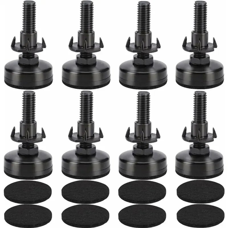 8 pcs Adjustable Furniture Straightener Feet, Adjusting Screws, Adjusting Feet With Push-In Nut For Wooden Furniture