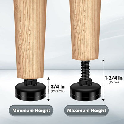8 pcs Adjustable Furniture Straightener Feet, Adjusting Screws, Adjusting Feet With Push-In Nut For Wooden Furniture - Image 2