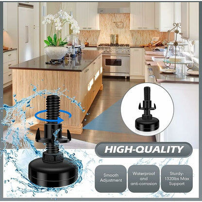 8 pcs Adjustable Furniture Straightener Feet, Adjusting Screws, Adjusting Feet With Push-In Nut For Wooden Furniture - Image 3