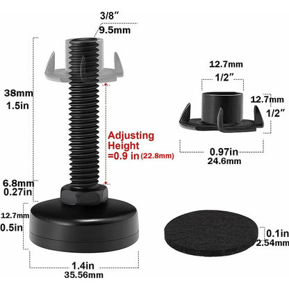 8 pcs Adjustable Furniture Straightener Feet, Adjusting Screws, Adjusting Feet With Push-In Nut For Wooden Furniture - Image 4