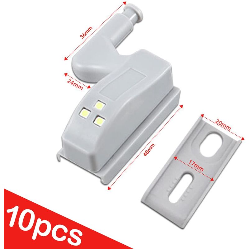 10 pcs Universal Hinge Lights Cabinet Light Warm White Color 12V 23A Battery For Kitchen Home Furniture Wardrobe - Image 2