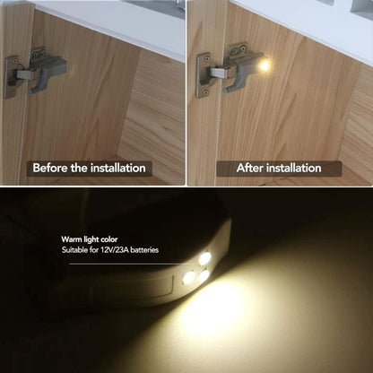 10 pcs Universal Hinge Lights Cabinet Light Warm White Color 12V 23A Battery For Kitchen Home Furniture Wardrobe - Image 3