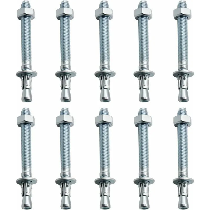 Anchor Plugs, 10 pcs M10/10Mm Galvanized Heavy Duty Anchors, Galvanized Metal Anchors, For Balustrades, Curtain Walls,