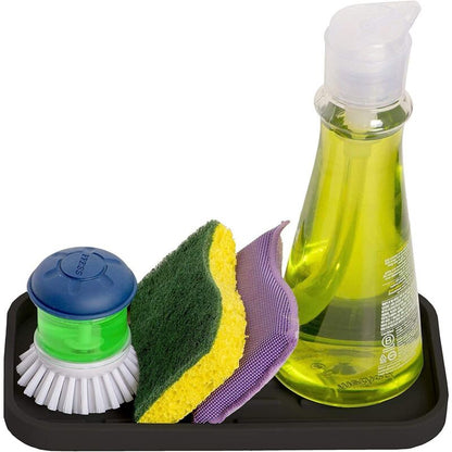 Silicone Draining Mat - Sink Organizer For Sponges, Brushes, Soap, Wine Glass Dry Mat, Non-Slip Sponge/Sink Holder - Image 4
