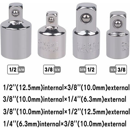 4 pcs Ratchet Adapter Socket Adapter Ratchet 1/2 To 3/8-3/8 To 1/2-1/4 To 3/8-3/8 To 1/4 Socket Reducer For Sockets And - Image 2