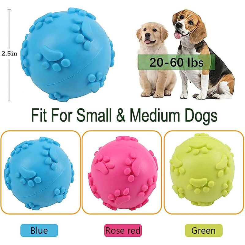 Dog Toys Balls, Sound Toys Balls, Dog Chew Ball Toy, Puppy Molar Teeth Cleaning Ball, For Small And Medium Dogs - Image 3
